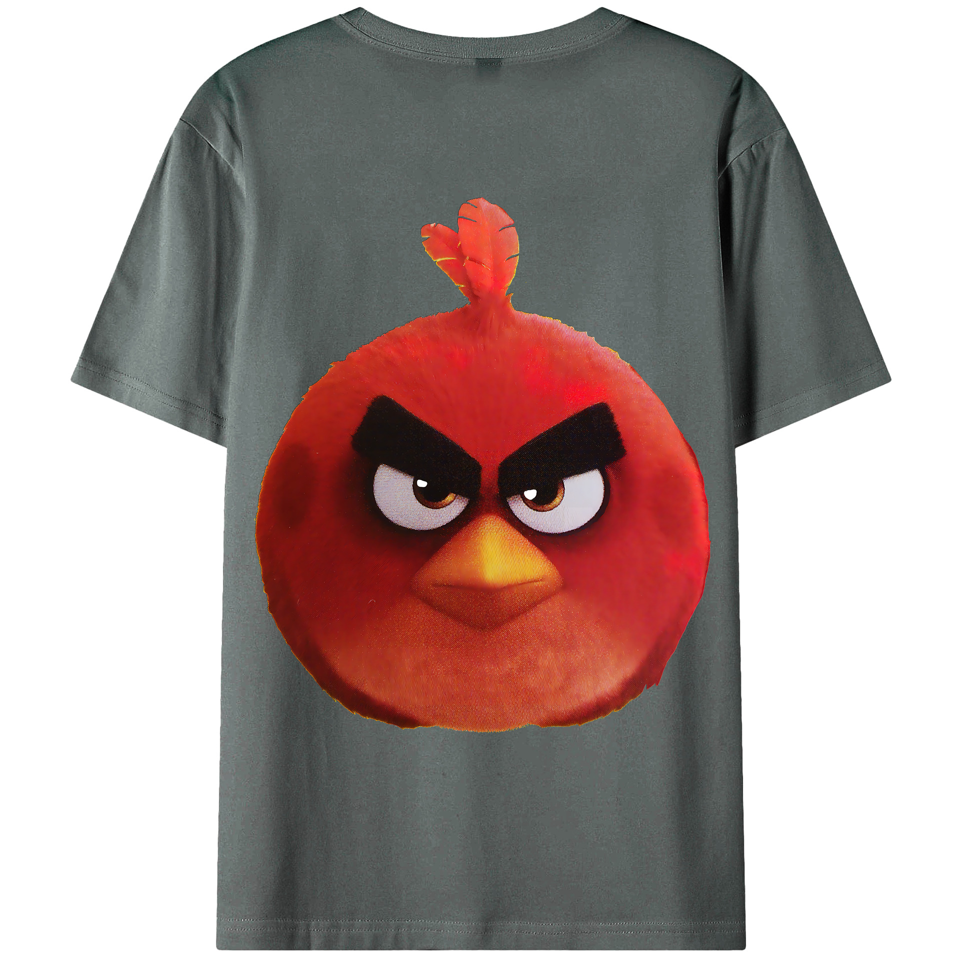 （画像用） Angry Birds アングリーバード 綿100％ メンズ半袖Tシャツ（バックプリント） 通気性